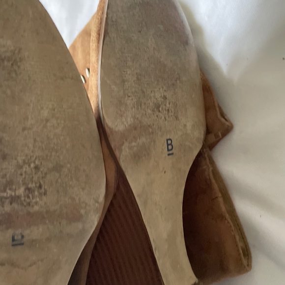 Fashionable Bakers Knee High Boots Brown Suede Wood Wedge Heels 8.5 B - Picture 6 of 12